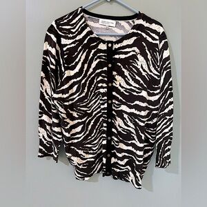 Chico's Brown and Beige Zebra Print Sweater Pre Loved